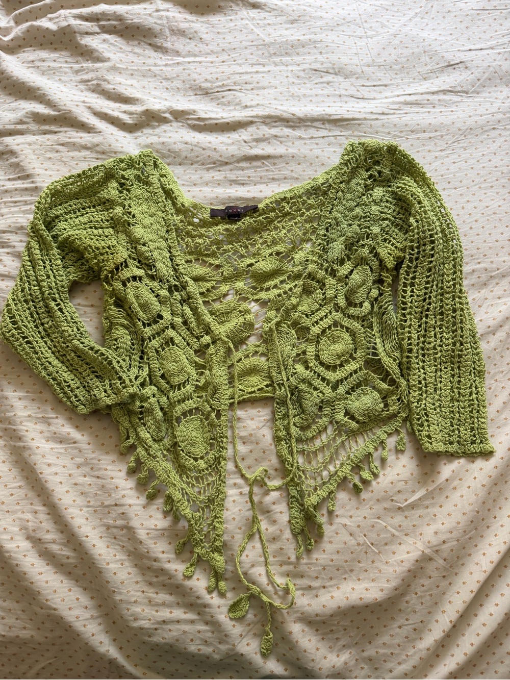 Lime Green Crochet Sweater